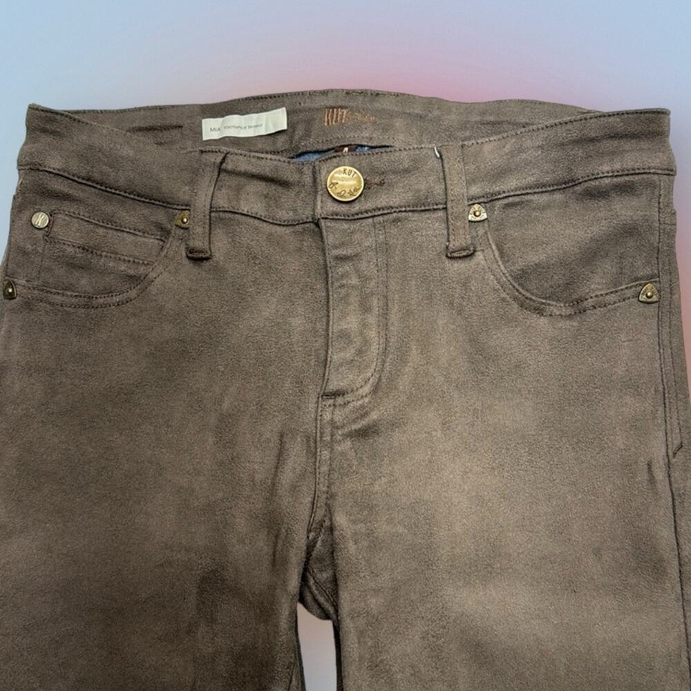 KUT Women’s 4 Brown Faux Suede MIA TOOTHPICK SKINNY Jeans